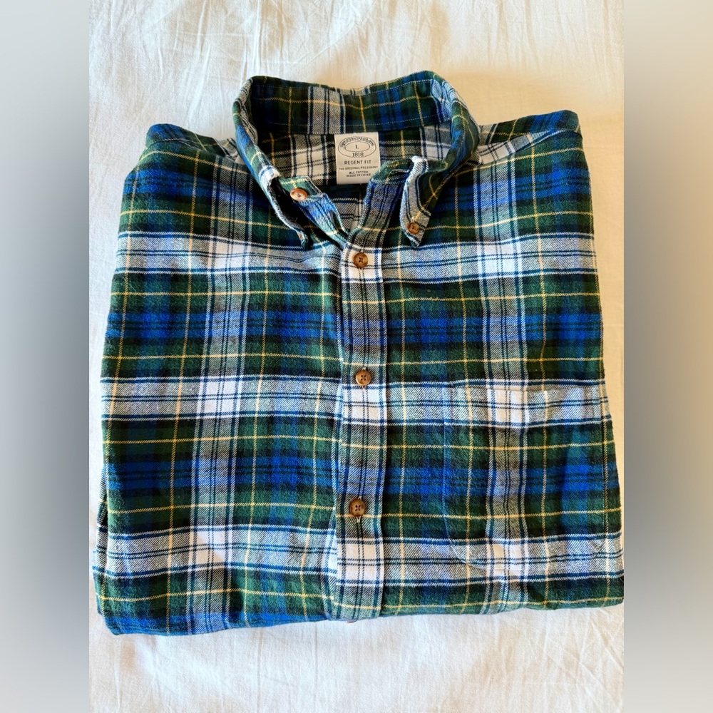 Brooks Brothers Scotch Plaid Flannel Regent Fit Large